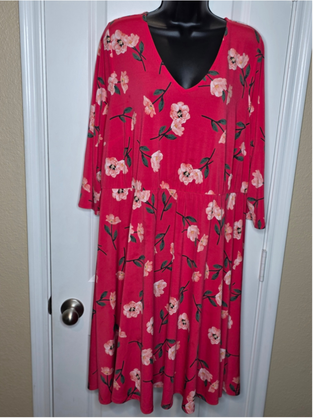 Torrid Women's Plus 3X Pink Floral Midi Dress - Picture 2 of 4